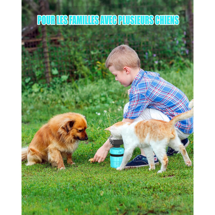 Складана пляшка для води для собак Lesotc, 520 мл, блакитний колір, для прогулянок та подорожей