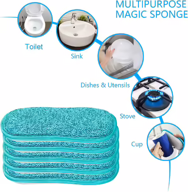 10-Piece Kitchen Sponges, Scrubbers, Scratch-Resistant, Multi-Purpose Dishcloths, Sponge with robust scrubbing power, effortless cleaning of dishes, pots and pans