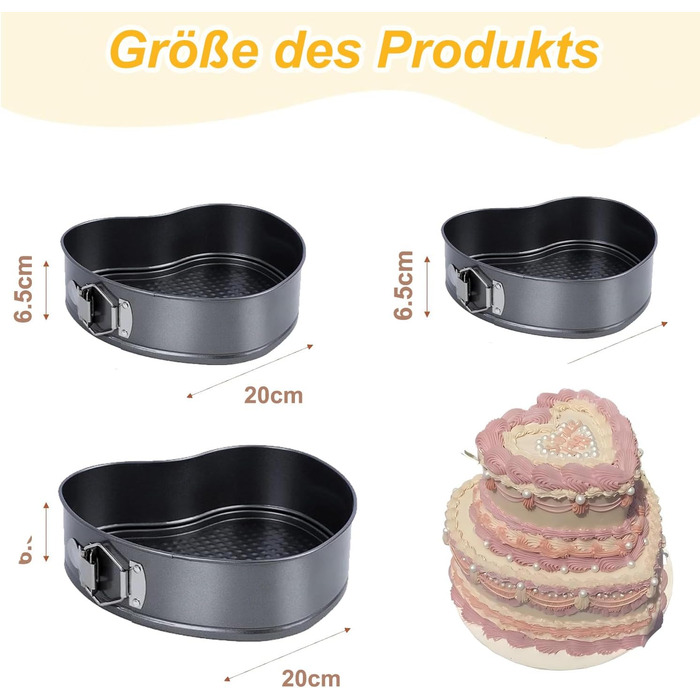 Набір для випічки Sadodo: форми для тортів, кексів, коржів (20/22/24/26 см) + кондитерський мішок з насадками. Антипригарне покриття, знімне дно