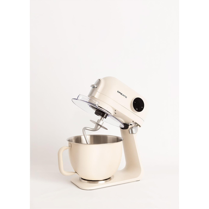 Планетарний міксер CREATE/DOWNMIX RETRO для кухні, колір Крем: 6 швидкостей, автоматичні програми для збивання, змішування та емульгування