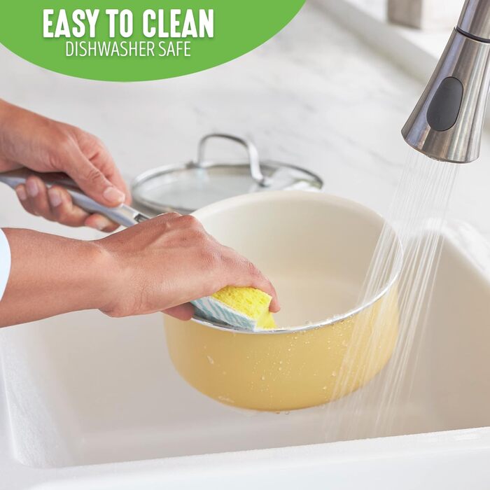 Набір посуду GreenLife Artizan 12 предметів з керамічним антипригарним покриттям, індукційний, безпечний (PFAS-free), сумісний з духовкою, можна мити в посудомийній машині, жовтого кольору