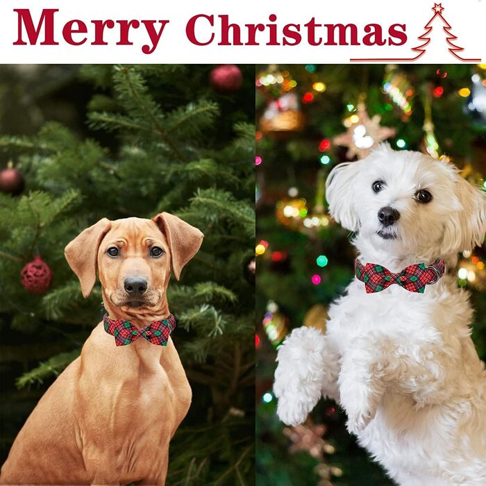 Нашийник для собак та котів з бантиком, міцний, регульований, для дівчаток та хлопчиків (L, Зелений, Червоний)