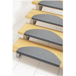 Сходинкові килимки Andiamo Paris - набір 15 шт. - самоклеючі килимки для сходів, сірі, 23 x 65 см - захист від подряпин та зносу
