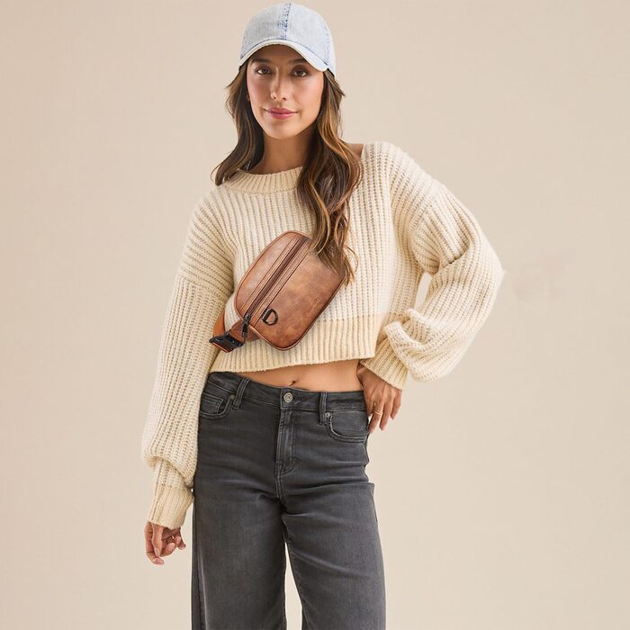 Жіноча та чоловіча поясна сумка, 2 л, веганська шкіра, коричнева, 8 дюймів, для подорожей, хайкінгу, бігу