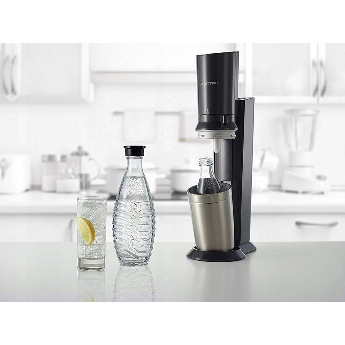 Сифон для води SodaStream Crystal 2.0, скляний графин + балон CO2, чорний