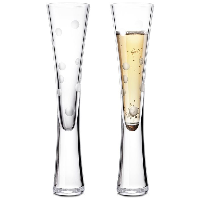 Набір 2 шт. келихів для шампанського 145мл, келихи з кришталю, келихи для ігристі вина, ручної роботи, прозорі лікерні келихи (з пінопластовою упаковкою)