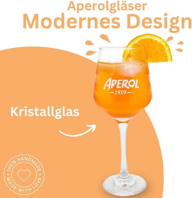 Набір келихів Maxito Original Aperol Spritz, 4 шт. | Сучасний дизайн | Ідеальний подарунковий набір Aperol Spritz | Келихи для коктейлів