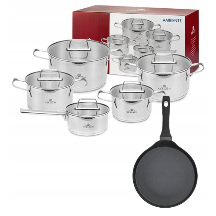 Набір каструль Gerlach Ambiente з нержавіючої сталі, 10 предметів