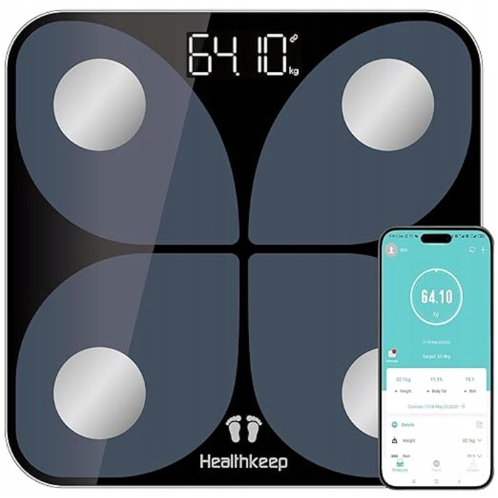Розумні Bluetooth-ваги для аналізу складу тіла, 26 см x 26 см
