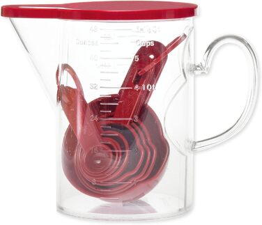Supreme Housewares Measuring Cups and Spoons, 10-Piece Set, Plastic, Multi-Purpose Kitchen Utensils, Cooking and Baking Tools, BPA-Free, Dishwasher Safe for Liquids and Dry Ingredients (red)