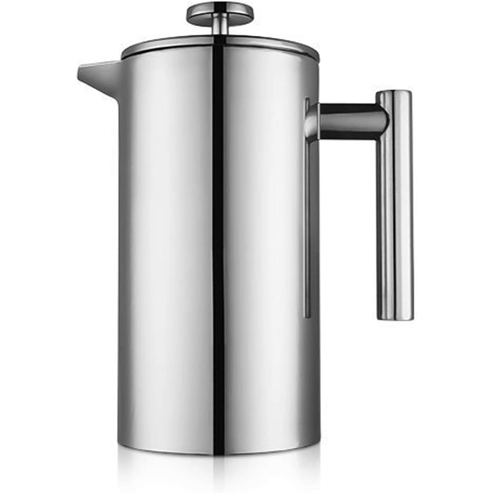 MaxMiuly French Press Coffee Maker 1.5 Liter Stainless Steel, Double-Walled Insulated French Press Coffee Pot with 2 Extra Filters, Silver 1500ml 1500ml Silver