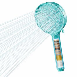 Фільтр для душу Cobbe з шлангом, душова лійка високого тиску з 6 режимами, економна водозбережна душова лійка з фільтром від вапняку, чорна (зелена)