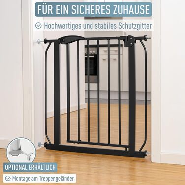 Захист для сходів IB Style Berrin - сітка для дітей та собак, без свердління, металева, чорна, ширина 67-75 см