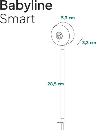 Дитячий відеомонітор Lionelo Care Babyline Smart Wi-Fi з камерою, датчиком руху та звуку, нічним баченням (чорний)