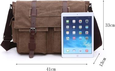 Чоловіча нагрудна сумка OSMIE 16 л, канвас, для ноутбука, сумка-месенджер чорна (L, L-кавовий)