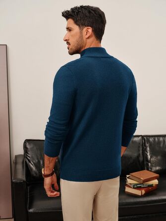 Кардиган чоловічий PJ PAUL JONES з блискавкою та стійким коміром, грубий в'язання (XL, Синій)
