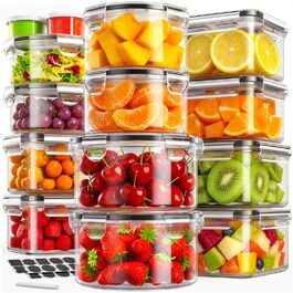 Набір контейнерів для зберігання їжі 28 л з кришками, XXL набір для продуктів, контейнери для Meal Prep, BPA-Free, для кухні