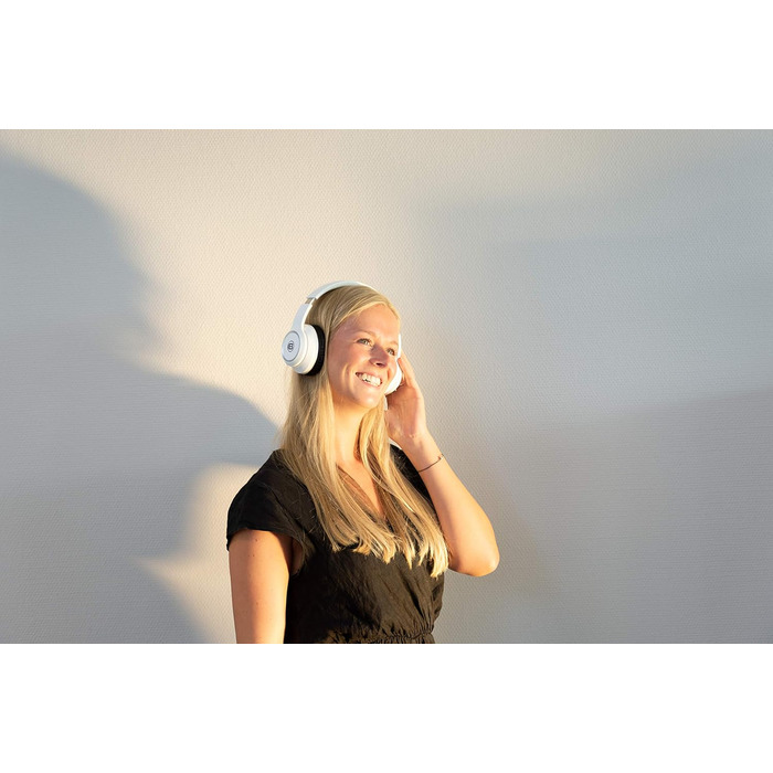 Навушники Bresser Bluetooth Over-Ear з мікрофоном для геймінгу та дзвінків, 3.5 мм, білі