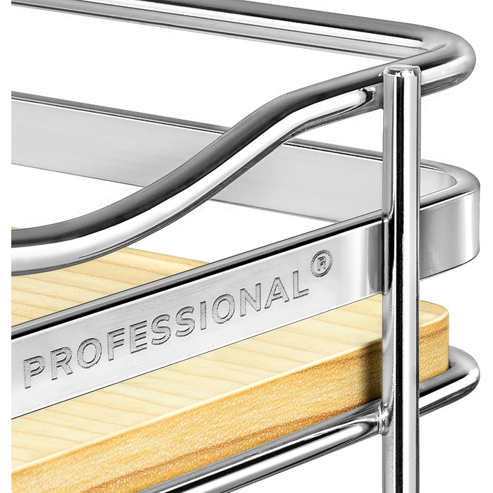Висувна організація для спецій LYNK PROFESSIONAL® для шаф 26,4 см - двоярусна полиця для спецій з дерева та хрому, елітна модель