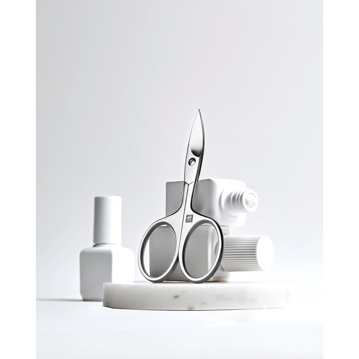 ZWILLING Nail Scissors (Sharp, slightly curved blade with micro-serrations, hypoallergenic, for fingernails and toenails), Premium, Silver, 90 mm