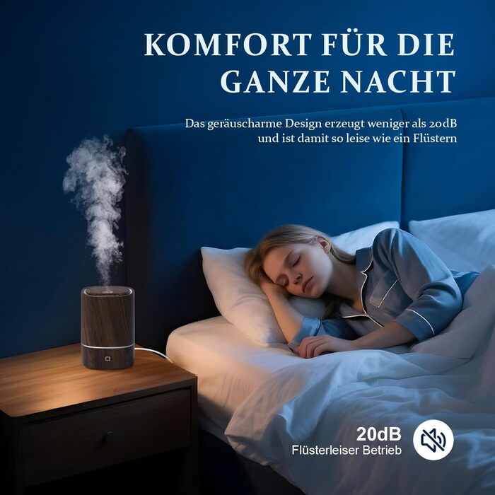 Дифузор для ефірних олій, ультразвуковий, 125 мл, 7 кольорів LED, автовимкнення, для дому та офісу, горіх