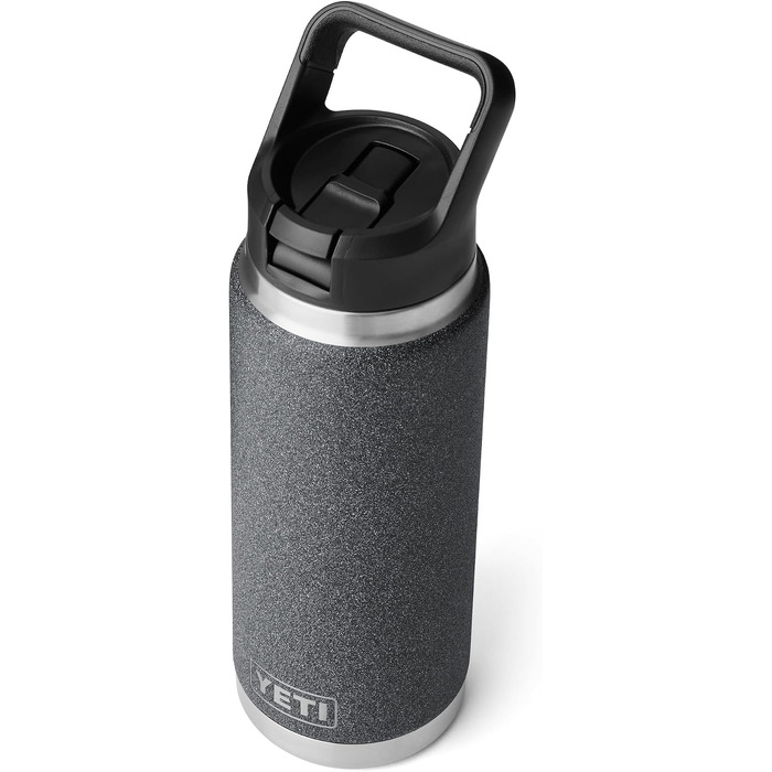 Термос-пляшка YETI Rambler 750 мл зі сталі з вакуумною ізоляцією та кришкою зі соломинкою, колір Black Stone