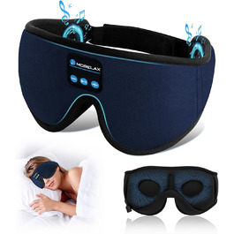Маска для сну з Bluetooth-навушниками, 3D маска для сну, бездротова музична маска для сну для тих, хто спить на боці/спині, навушники для сну (Глибокий синій)