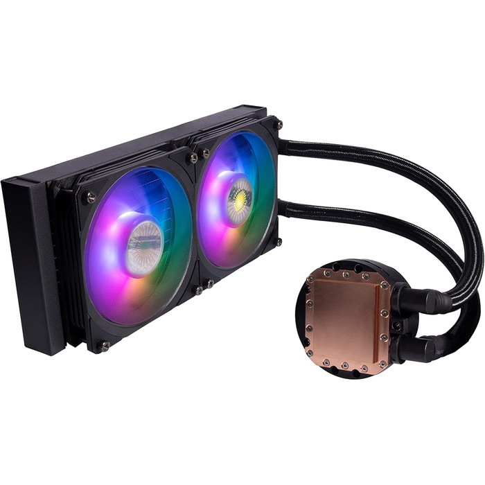 Система водяного охолодження Cooler Master MasterLiquid PL Flux 240 (білий) - AIO з 2 x 120mm вентиляторами, ARGB-контролер (2-ге покоління), сумісна з AMD та Intel