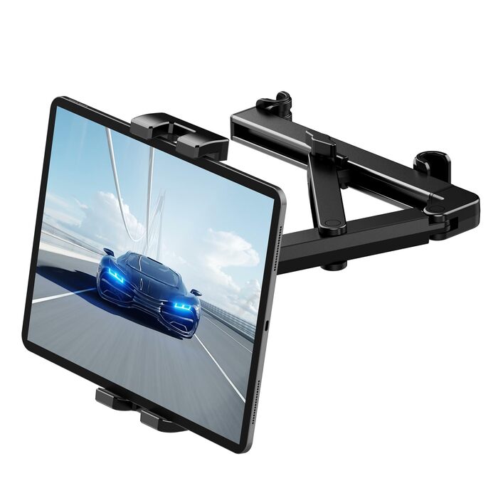Тримач для планшета Romon у автомобіль, кріплення до підголівника, універсальний, 360° обертання, для смартфонів та планшетів 4.7-13'