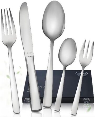 RÖSLE ELEGANCE Cutlery Set for 12 People – 60-Piece High-Gloss Polished Stainless Steel 18/10 Cutlery Set – Premium Cutlery Set, Dishwasher Safe, in Elegant Gift Box 60-Piece Dinner Cutlery