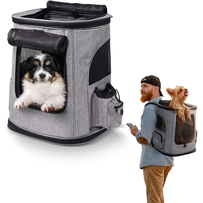 Рюкзак для котів та собак Mobiclinic® Pets Thor, сучасний, складний, з сітчастими вікнами, аксесуарами, подвійними ручками, регульований, 30x25x40 см