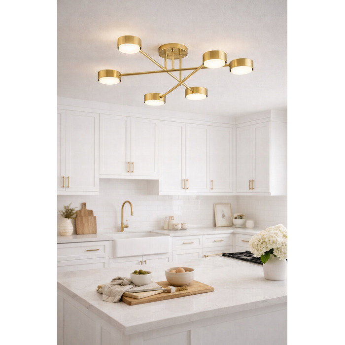 Підвісна люстра Elko-Lighting Mono Gold, 6 точок освітлення, GX53