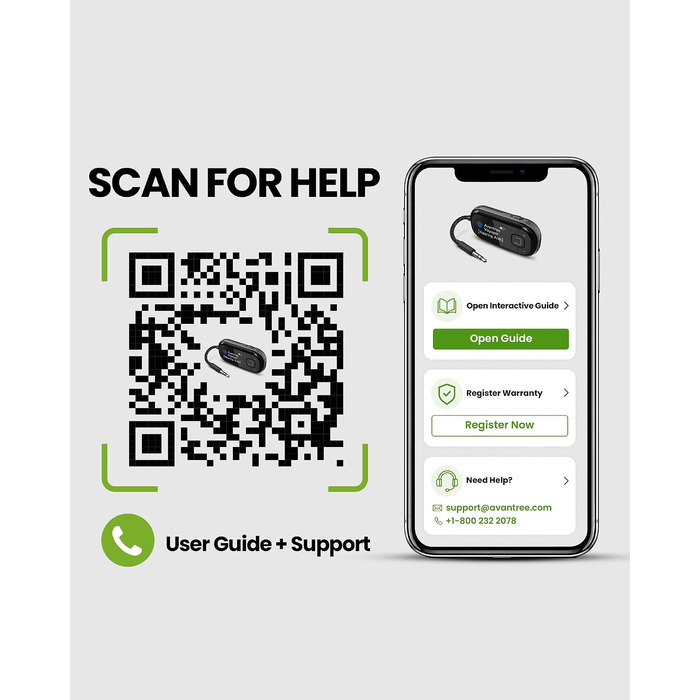 Bluetooth-адаптер для літака Avantree Voyager з підтримкою Auracast, білий