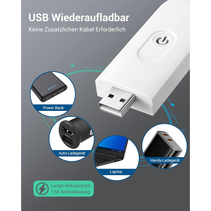 LED лампа для читання DEWENWILS на кліпсі, USB перезарядна, 2 рівні яскравості, тепле біле світло, подарунок для дітей та книголюбів