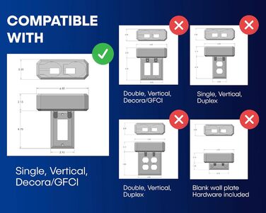 Electric Toothbrush Holder, Wall Mount, Oral-B, 2 Chargers, GFCI/Decora Single Standard Vertical