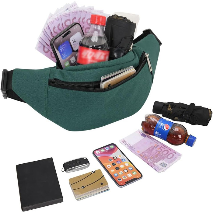 Гірчиця: чоловіча/жіноча поясна сумка, сумка на стегно, сумка через плече, сумка-мішечок для телефону, для активного відпочинку, спорту, кемпінгу, фітнесу, велосипеда (оливковий)