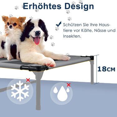 Підвищене ліжко для собак з балдахіном, ліжко для домашніх тварин Outdoor для кемпінгу, пляжу. Ліжко для собак з водонепроникним дахом, диван для собак з дихаючою сіткою. Розмір XL - 122 x 92 x 102 см (L-92 x 76 x 92 см)