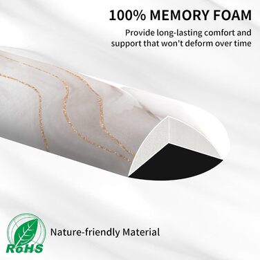 Підставка для зап'ястя Eulps, ергономічна подушка для клавіатури з Memory Foam та підставка для миші, комплект, з антиковзною основою з PU, для полегшення болю при роботі за комп'ютером (білий мармур)