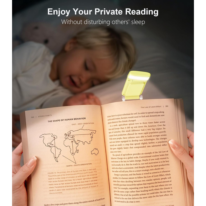 LED лампа для читання Gritin з кріпленням, USB-C, регульоване світло, 3 режими, без напруження для очей, для читання в ліжку, кут налаштування, для любителів книг (Смарагдово-зелений)