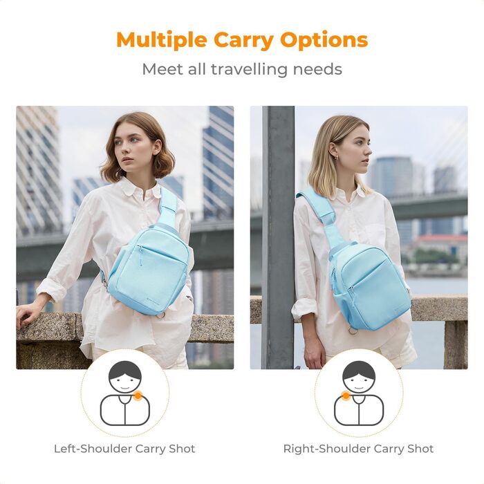 Сумка для камери K&F Concept, сумка-переноска на плечі, фоторюкзак, маленький, водонепроникний, регульований плечовий ремінь, рюкзак для DSLR/SLR камери, об'єктив, 5 літрів, блакитний