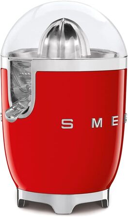 Електрична соковижималка для цитрусових Smeg CJF01PGEU, ручний прес, універсальний конус, 70 Вт, червона