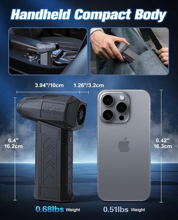 Електричний повітряний пилосос: акумуляторний міні-пилосос з компресором, 130 000 об/хв для дому, авто та офісу (X11)