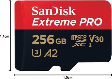 Карта пам'яті microSDXC SanDisk Extreme PRO 256 GB UHS-I U3 V30 A2 (200 MB/s) з адаптером та RescuePRO Deluxe для смартфонів, дронів та екшн-камер