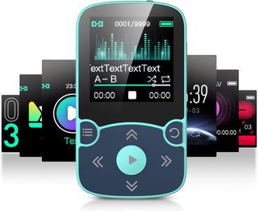 MP3 плеєр AGPTEK Bluetooth 5.0 32GB з кліпсою, 1.5