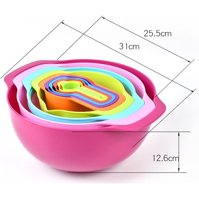 Sieb Salad Rainbow Bowl Cooking Kitchen Utensils Measuring Cup Measuring Spoon Measuring Bowl Baking 10 Piece/Set Kitchen Utensils