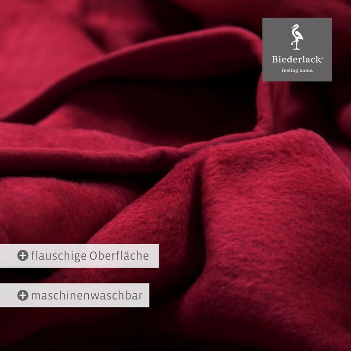 Плед Biederlack Pure Cotton, 100% бавовна, темно-червоний, 150x200 см, вироблено в Німеччині, сертифікат OEKO-TEX, екологічний, м'який, для дивану чи ліжка