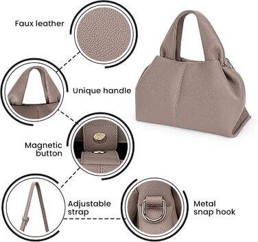 Сумка-клатч жіноча Cloud Pouch Bag сіра міні: сумка на плече, кросбоді, ретро, з ремінцем