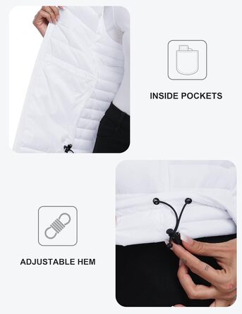 oFiz Steppweste Daen Leicht Weste Daunenweste Daen Ärellos: Легка степкова жилетка oFiz для туризму та подорожей (білий, L)