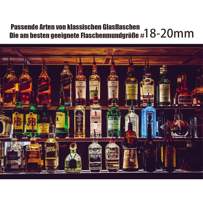 Виливні носики для пляшок Pafusen, 12 шт. з нержавіючої сталі, конічні, для спиртних напоїв, 19 мм