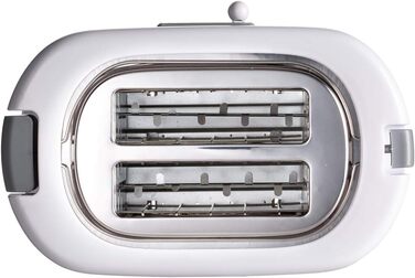 Тостер Ariete 159 Toastime з 2-ма відділеннями, з пружинним захватом, розморожування та підігріву, 700 Вт, нержавіюча сталь, білий